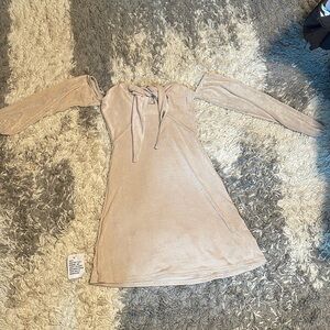 Shimmery off the shoulder sleeve dress